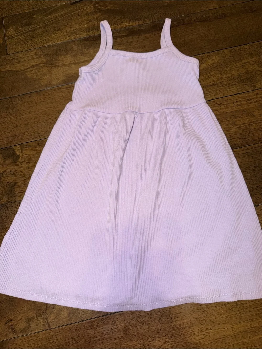 Girls Light Lavender Ribbed Tank Dress